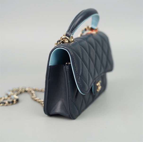 Túi Chanel handle xanh đen (LUC5HPP6) sz17 (BMC) +