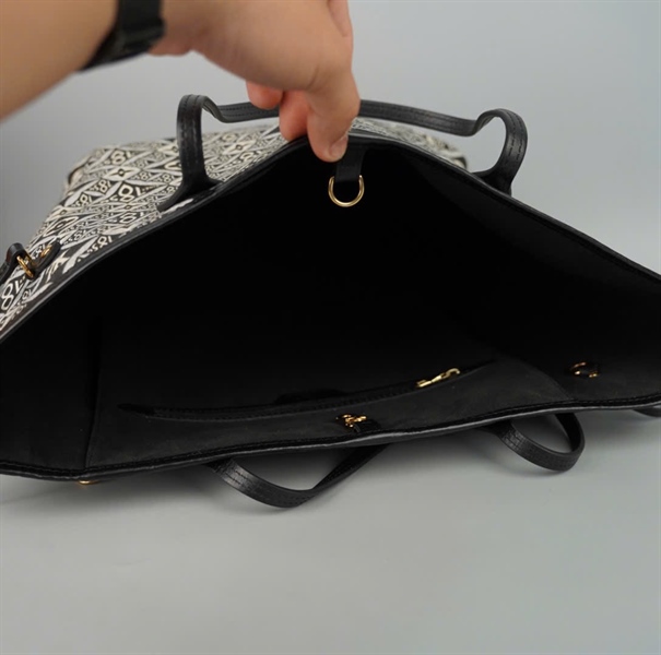 Túi LV Neverfull đen họa tiết 1854 kèm ví (CA3230) sz32 (BMC) +