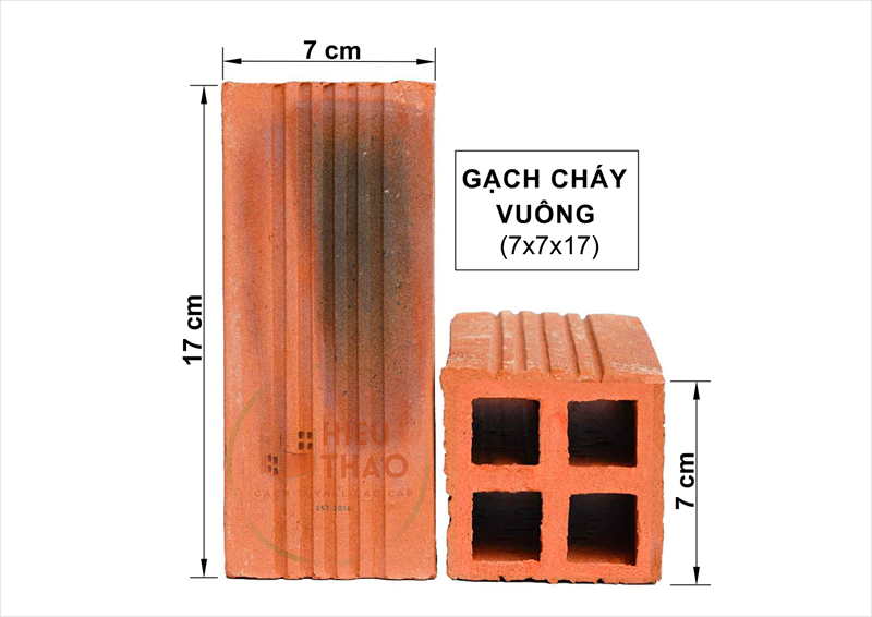 Gạch Cháy 70x70x170mm (Vuông)