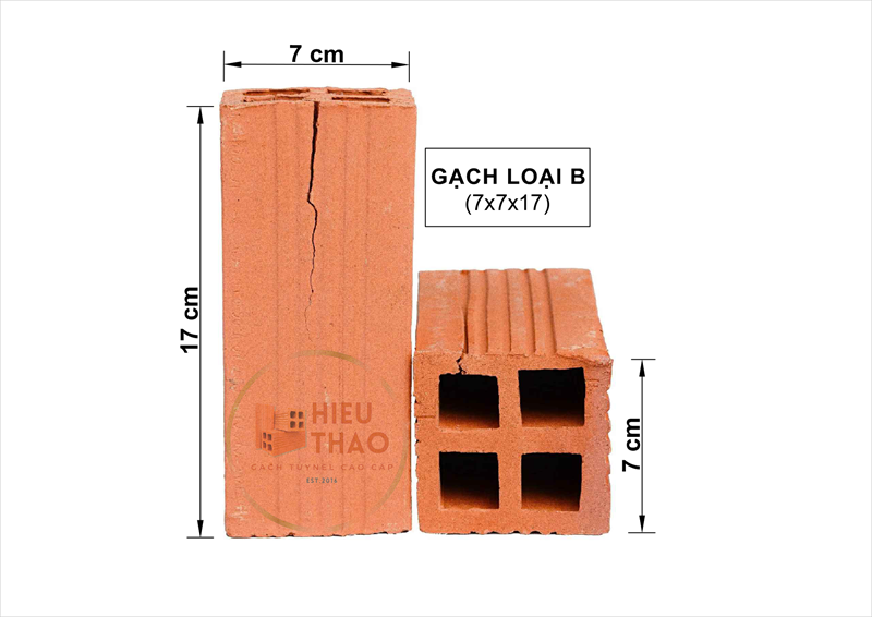 Gạch Ống Loại B 70x70x170mm (Vuông)