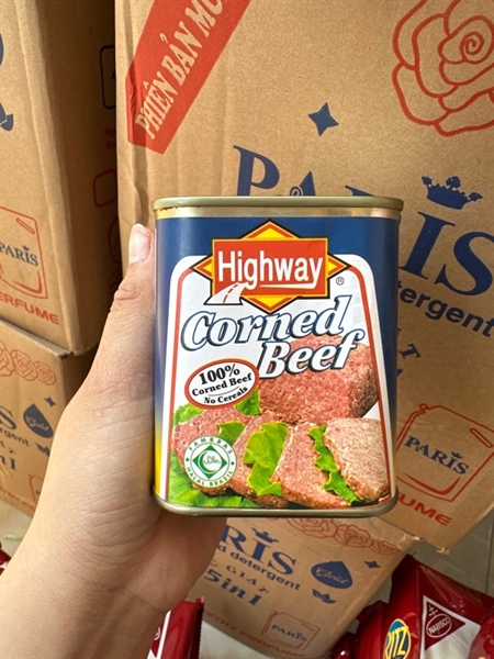 Thịt hộp high way corned beef xanh 340g Mỹ