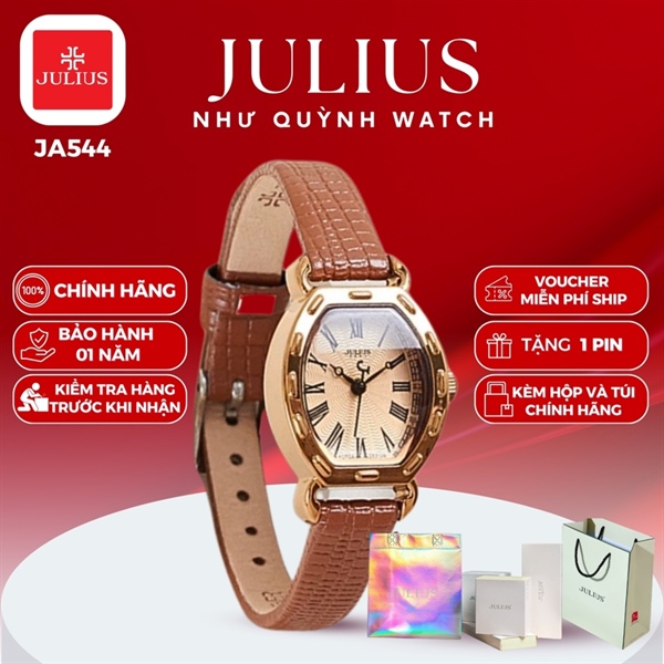 Đồng hồ nữ Julius JA-544E (Nâu) sale off pin 626
