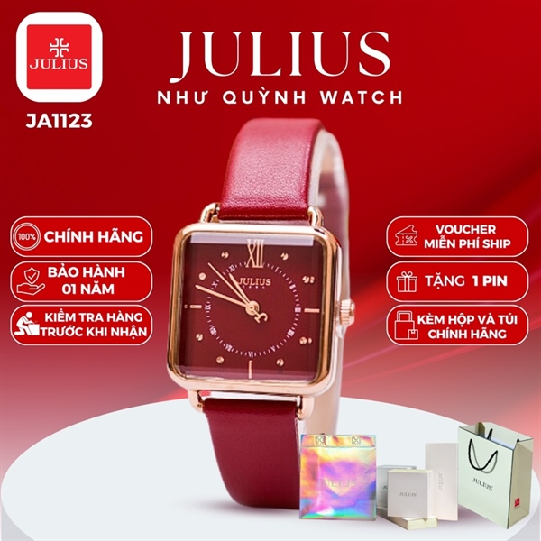 Đồng hồ nữ Julius JA-1123C (Đỏ) Sale off pin 626