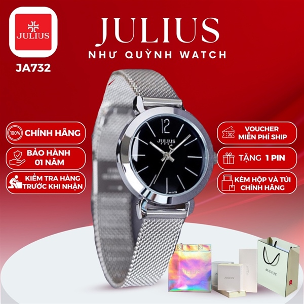 Đồng Hồ Nữ JA-732B Julius Hàn Quốc (M.Đen) sale off pin 626