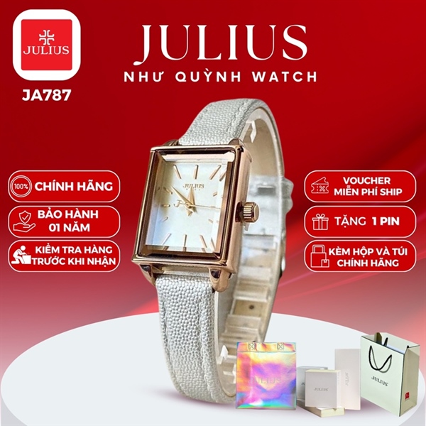 Đồng hồ nữ Julius Ja-787D Ju1125 Trắng sale off pin 626