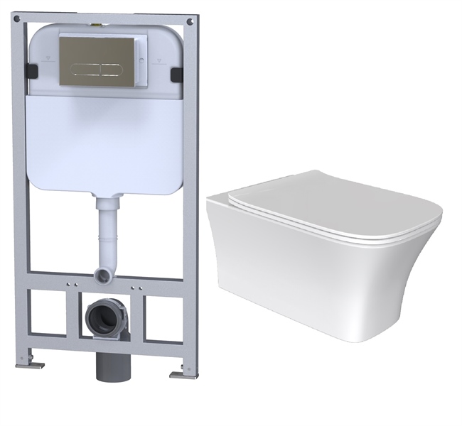 Bộ bàn cầu treo tường kèm két âm ( trọn bộ)