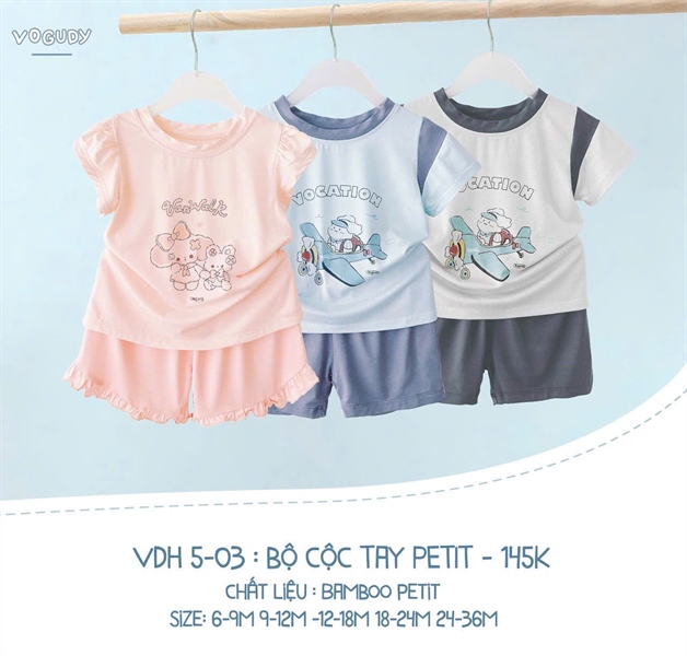 VOGUDY bộ cộc tay pepttit
