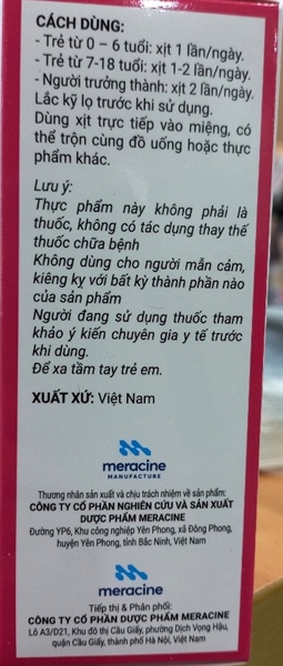 SATi D3 15ml (D3 dạng xịt, Hỗ trợ xương, răng chắc khỏe) - Meracine 3