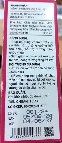 SATi D3 15ml (D3 dạng xịt, Hỗ trợ xương, răng chắc khỏe) - Meracine 2