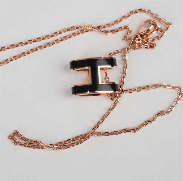 Dây chuyền Hermes Pop H đen (A-T) KG+