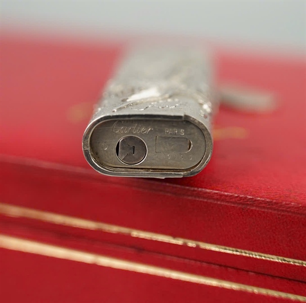 Bật lửa Cartier bạc rồng phượng KG+