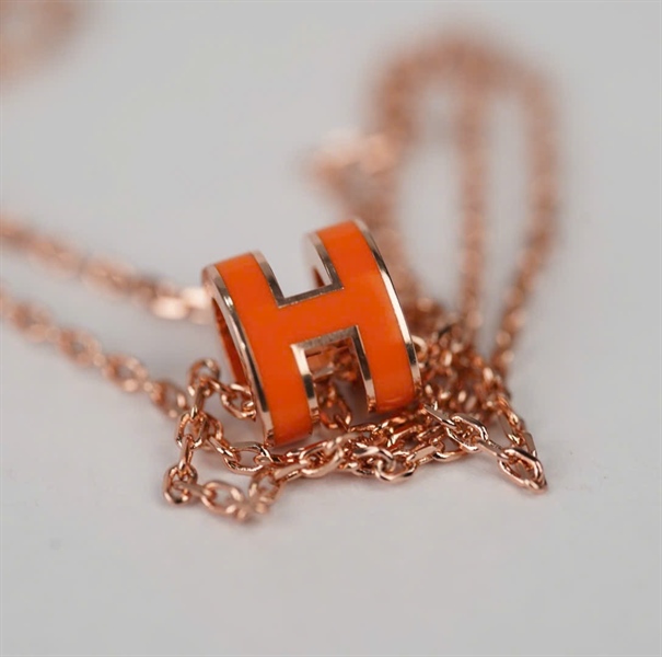 Dây chuyền Hermes Pop H cam MINI (A-T) KG+
