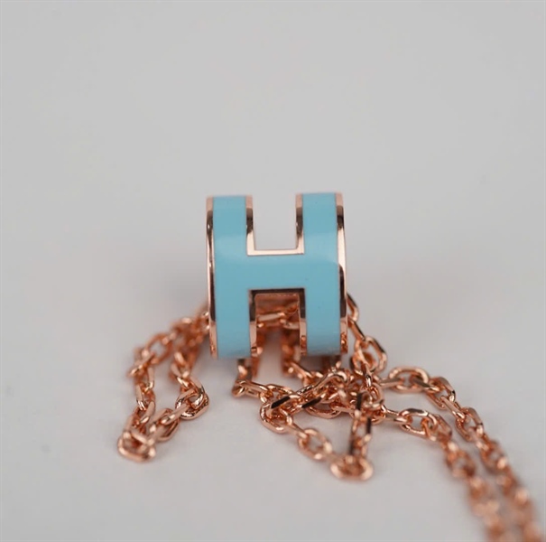 Dây chuyền Hermes Pop H xanh dương MINI (A-T) KG+