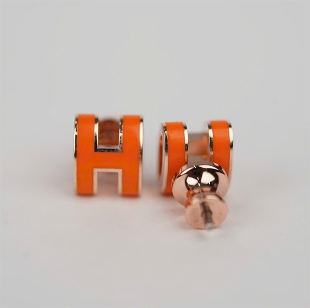 Bông tai Hermes Pop H cam MINI (A-T) KG+
