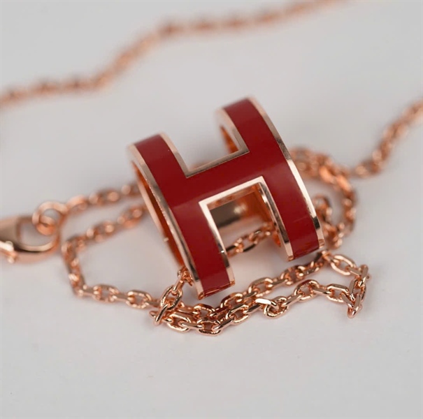 Dây chuyền Hermes Pop H đỏ (A-T) KG+