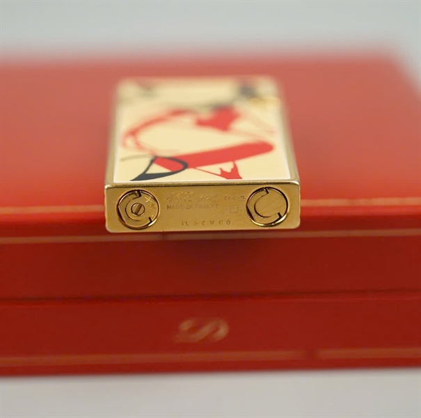 Bật lửa S.T Dupont vàng họa tiết (1L3CN00) KG+