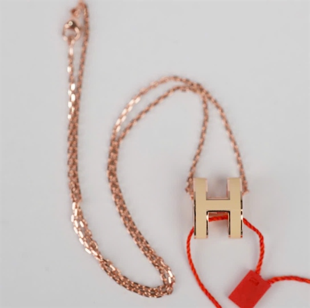 Dây chuyền Hermes Pop H kem (A-T) KG+