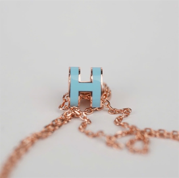 Dây chuyền Hermes Pop H xanh dương MINI (A-T) KG+