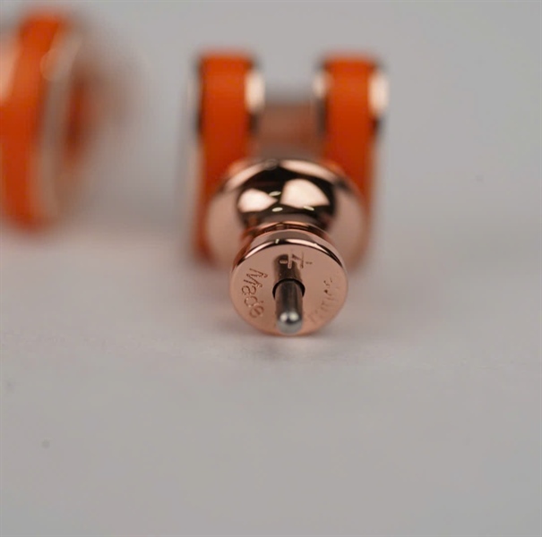 Bông tai Hermes Pop H cam MINI (A-T) KG+