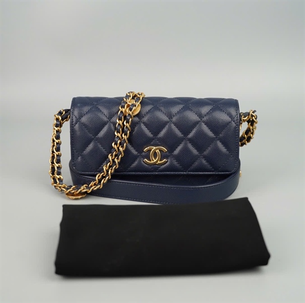 Túi Chanel Woc xanh đậm (X82LJT75) sz17 +