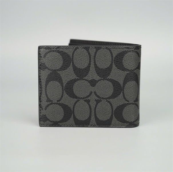 Ví Coach đen in chữ cho nam +