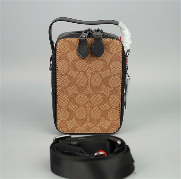 Túi Coach đeo chéo dáng đứng màu nâu sz11 +