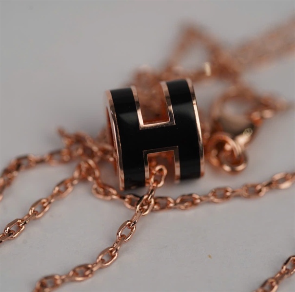 Dây chuyền Hermes Pop H đen MINI (A-T) KG+