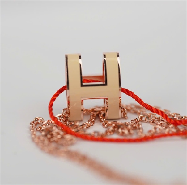 Dây chuyền Hermes Pop H kem (A-T) KG+