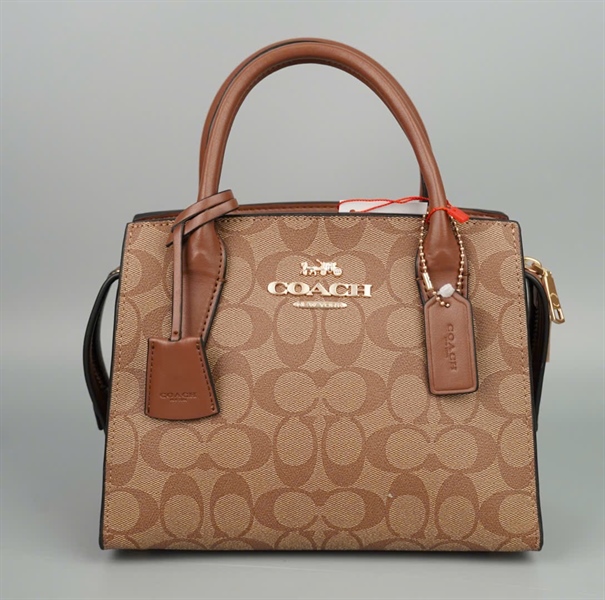 Túi Coach handle nâu sz21 +