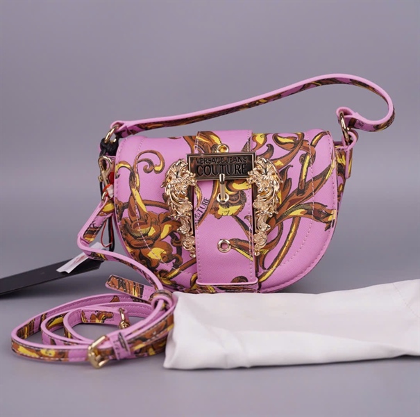 Túi Versace bán nguyệt màu tím +