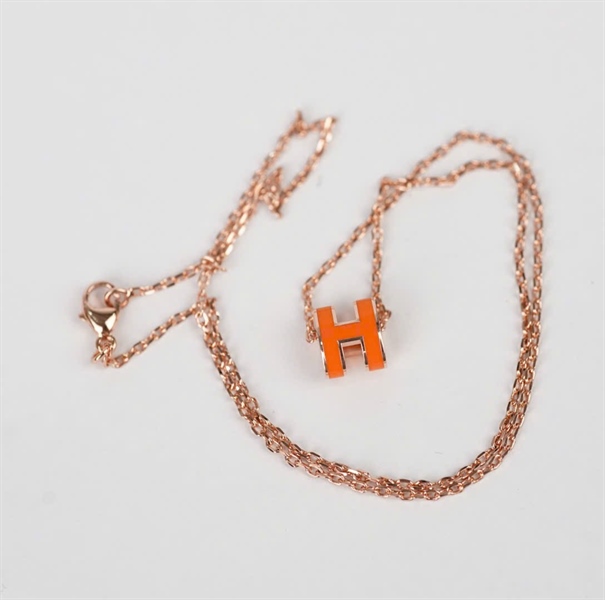 Dây chuyền Hermes Pop H cam MINI (A-T) KG+