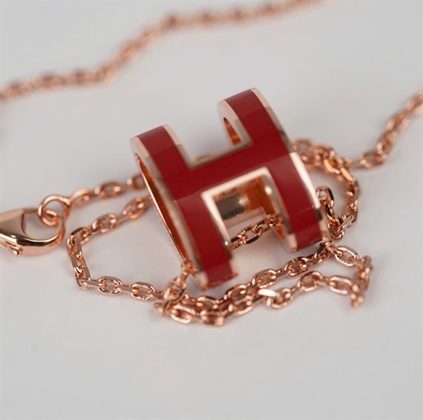 Dây chuyền Hermes Pop H đỏ (A-T) KG+