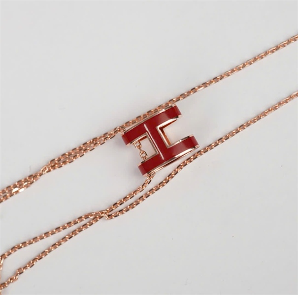 Dây chuyền Hermes Pop H đỏ (A-T) KG+