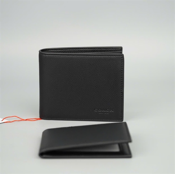 Ví Coach đen trơn cho nam +