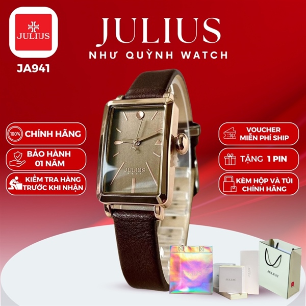 Đồng Hồ Nữ Julius Hàn Quốc Dây Da JA-941E (Nâu)