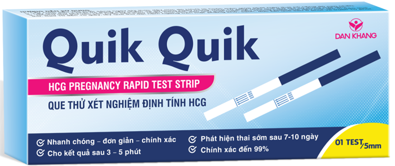Que thử thai Quik Quik (Hộp 1 que thử + 1 cốc) Dân Khang