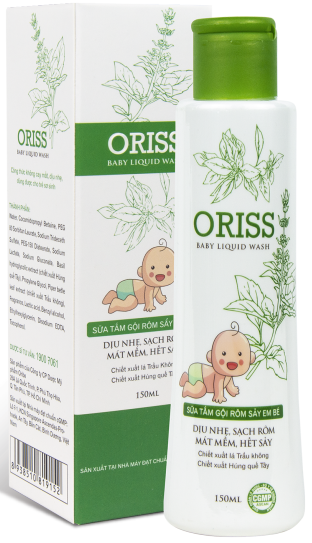 Tắm gội rôm sẩy em bé ORISS 150ml - DAKORI (Chai)