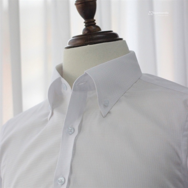 Frenchcuff Buttondown Trắng dệt thoi vải Bamboo Vietnamese culture cao cấp Áo sơ mi nam thiết kế chính hãng Asemando