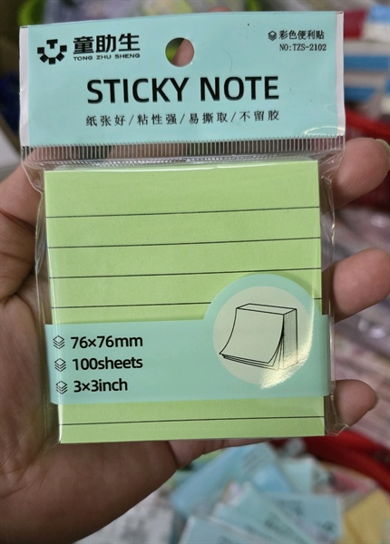 Giấy note kẻ ngang 100 tờ[76x76mm]