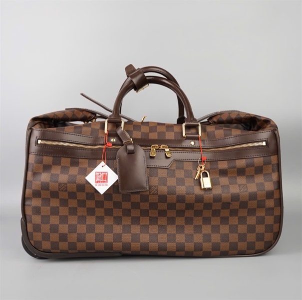 Vali LV Keepall LV Damier ô vuông nâu kèm ổ +2 chìa (BMC)+