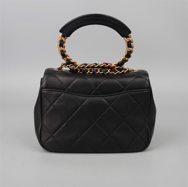 Túi Chanel Handle đen (29175510) sz18 (BMC)+