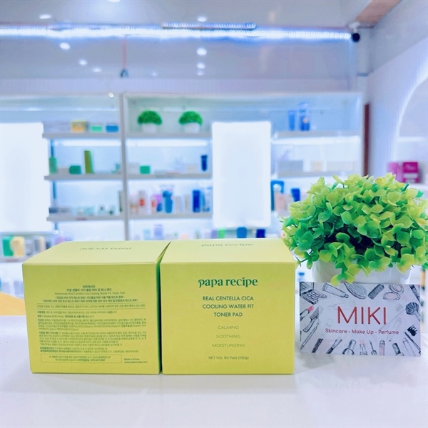 Toner pad PAPA RECIPE chiếc xuất rau má làm dịu giảm kích ứng da cấp ẩm cho da hộp 80 miếng