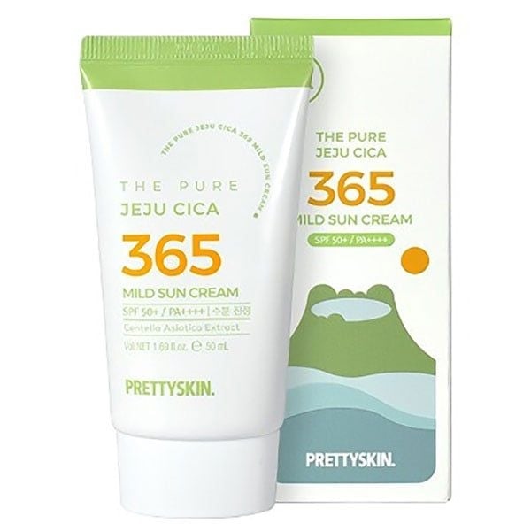 Kem Chống Nắng Chiết Xuất Rau Má Pretty Skin The Pure Jeju Cica 365 Mild Sun Cream 50ml