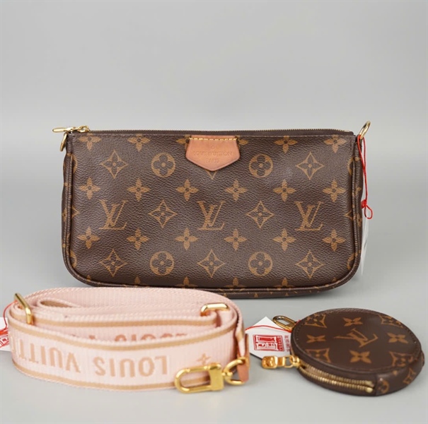 Túi LV Multi Pochette hoa nâu kèm ví sz24 +