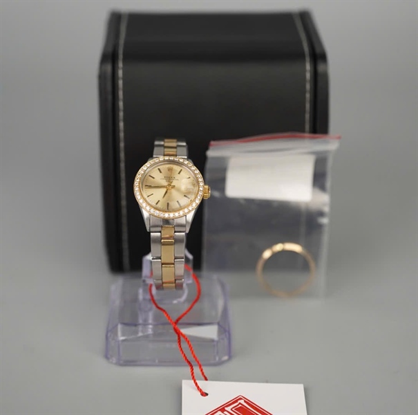 Đồng hồ Rolex tròn đinh đá KG+