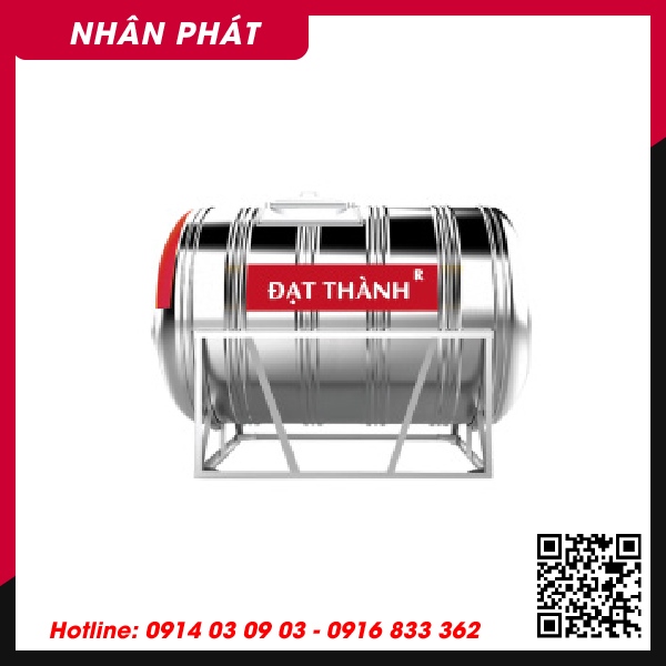 Bồn inox 1000L nằm dày 5zem Đạt Thành