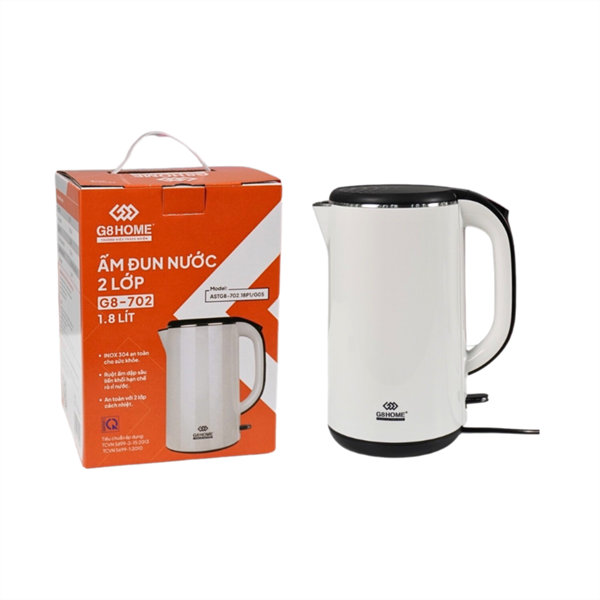 G8HOME - Ấm siêu tốc G8-702, model ASTG8-702.18P1/G05, màu đen