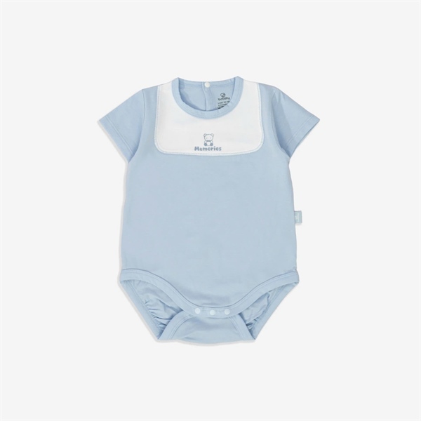 BU Body chip ngắn tay cài sau Bamco - Blue - Trắng