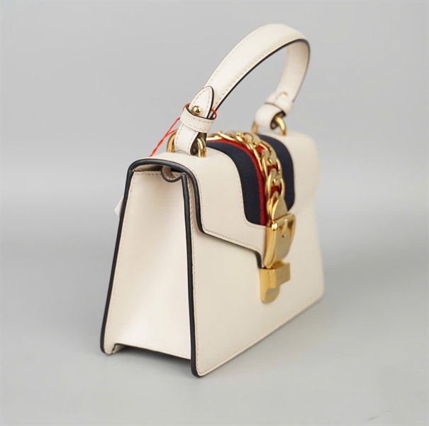 Túi GG Sylvie trắng 2strap (470270493075) sz20 +