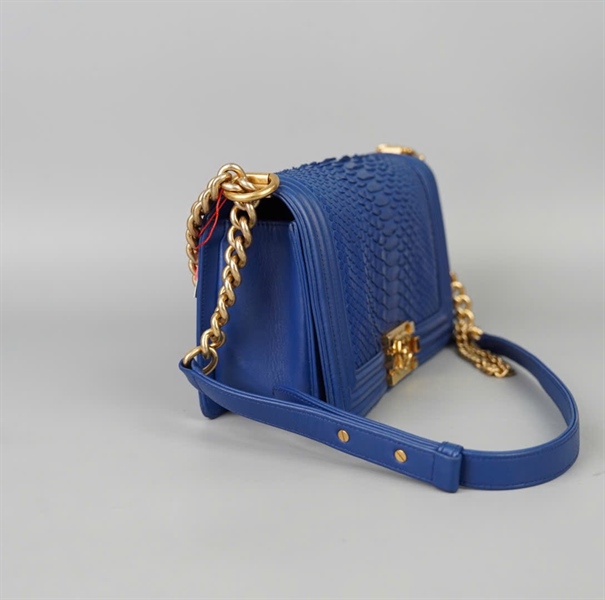 Túi Chanel Boy da trăn xanh (2397396) sz25 (BQ) KG+